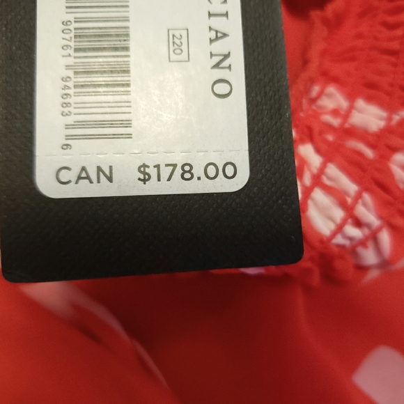 COPY - NEW Marciano Women's XS Light Red Sheer Floral High-Low Summer Tripical … - Picture 9 of 9